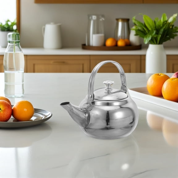 BESTYASH Plated Silver Stainless Steel Teapot with Fine Mesh Filter for Aroma