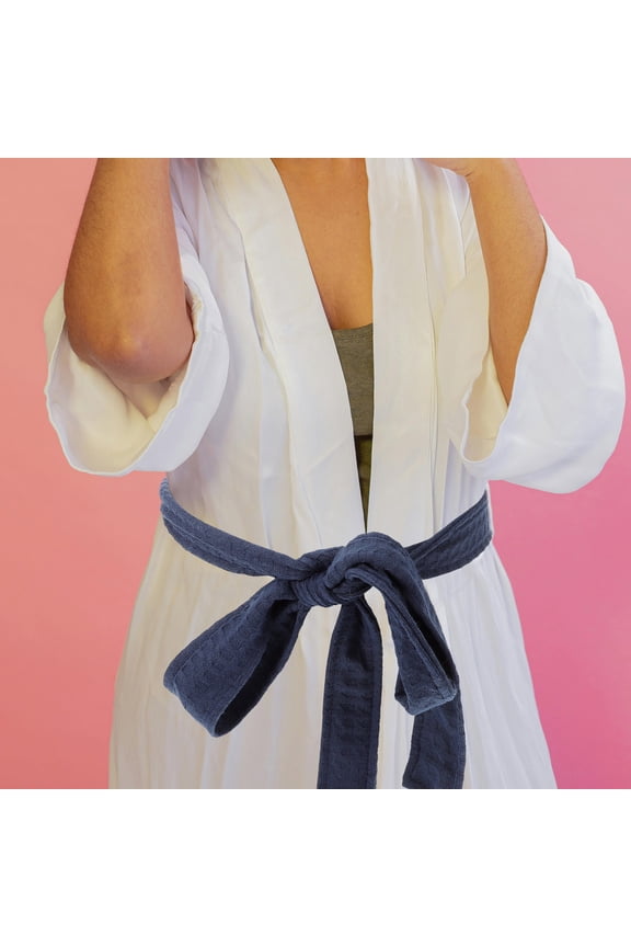 Polyester Bathrobe Belt Replacement Dark Blue Soft Robe Waist Strap for Home and Hotel Use