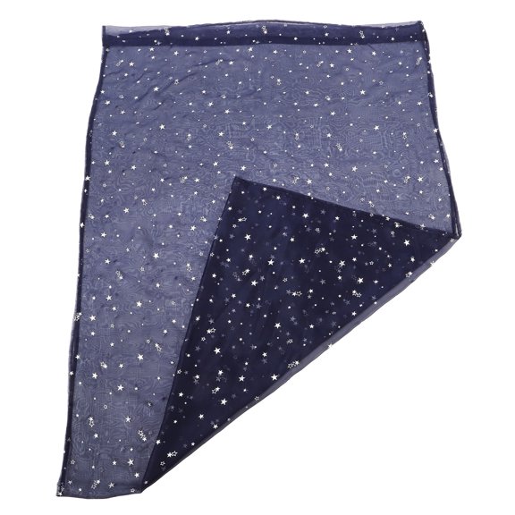 BESTYASH Dark Blue Star Curtains Voile Sheer Panels for Bedroom and Window Screening