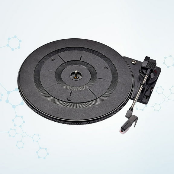 BESTYASH Portable Black Record Player Turntable with Adjustable Counterweight for Audio Use