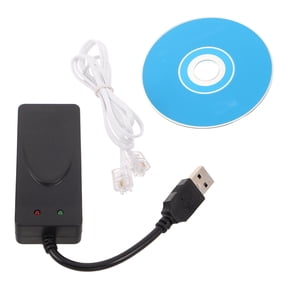 BESTYASH Compact Black USB Modem Adapter with Dual USB Ports for Efficient Home Fax and Internet Access