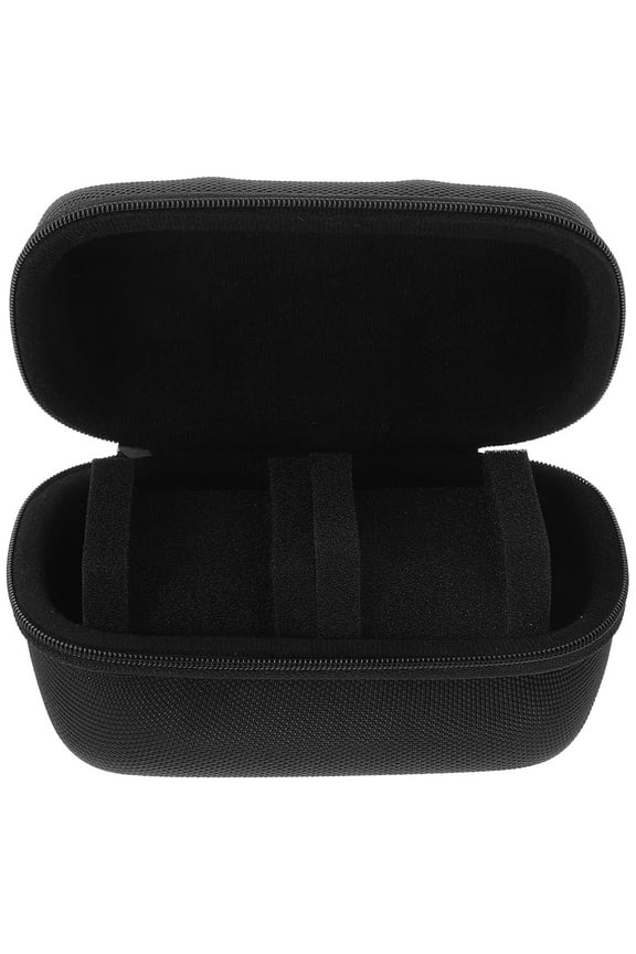 Men's Watch Box 2-Slot Black Portable Durable Eva Oxford Cloth