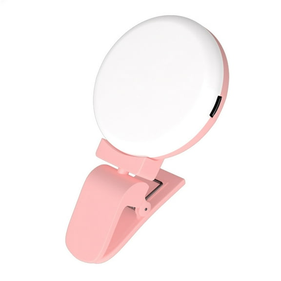 BESTYASH Portable Clip on Selfie Ring Light 1Pcs Pink for Travel Photography
