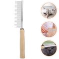thumbnail image 1 of BESTYASH Portable Dog Grooming Comb with Metal Teeth and Ergonomic Wooden Handle for Easy Hair Detangling and Pet Care, 1 of 8