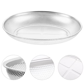 BESTYASH Kitchen Metal Strainer Basket Plated Silver Fine Mesh for Rice Washing and Vegetable Draining