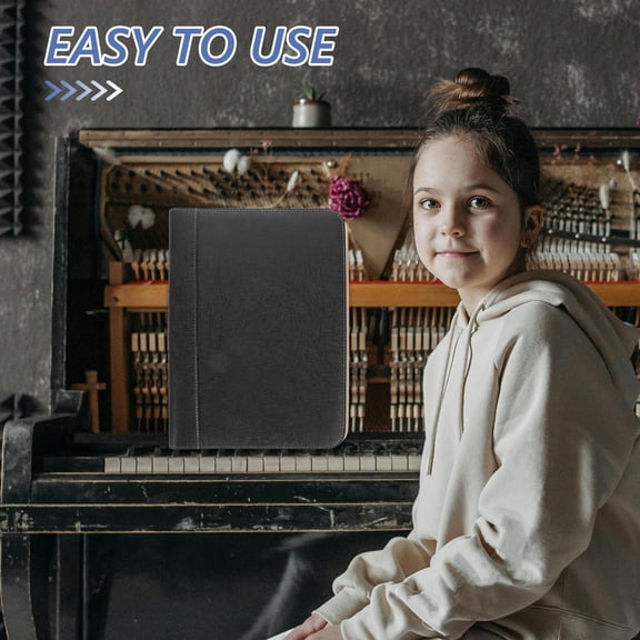 BESTYASH Music Folder for Sheet Music and Document Organizer Black Portable Desktop File Folder