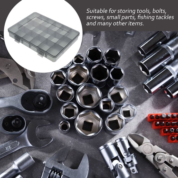 BESTYASH Portable Plastic Screws Box with Transparent Lid and Handle for Hardware Storage
