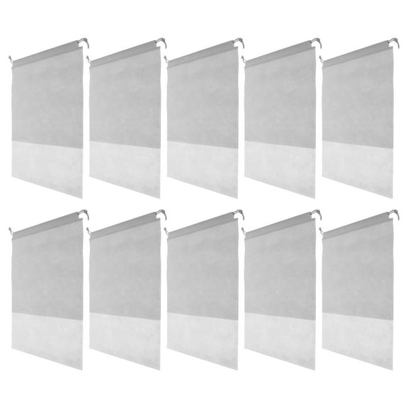 BESTYASH Multipurpose Grey Drawstring Bags for Shoes with Clear Window 10Pcs