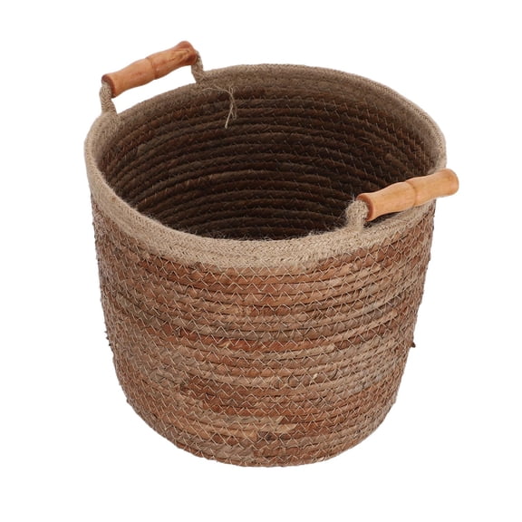 BESTYASH Portable Woven Storage Basket with Handles for Laundry and Household Items