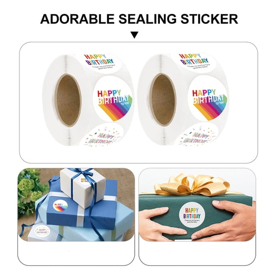 BESTYASH Assorted Color Birthday Sealing Stickers for Candy Bags, Biscuit, Bread - Practical Decorative Labels