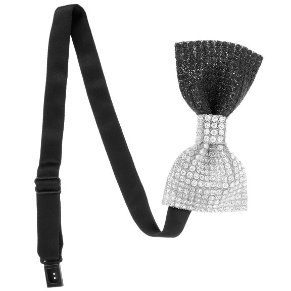 BESTYASH Pre Tied Bow Tie Rhinestone Decorative British Style 1Pcs Banquet Theme Party