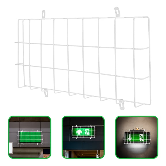 BESTYASH Precision Crafted White Metal Cage for Emergency Light Protection and Exit Sign Cover