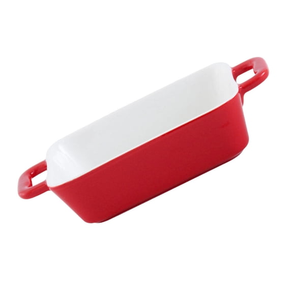 BESTYASH Premium Red Ceramic Baking Pan High Temperature Resistant Kitchen Bakeware for Baking and Serving