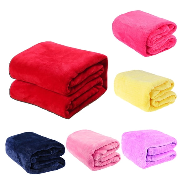 BESTYASH Premium Red Flannel Fleece Blanket Soft Thick Throw for Year Round Warmth