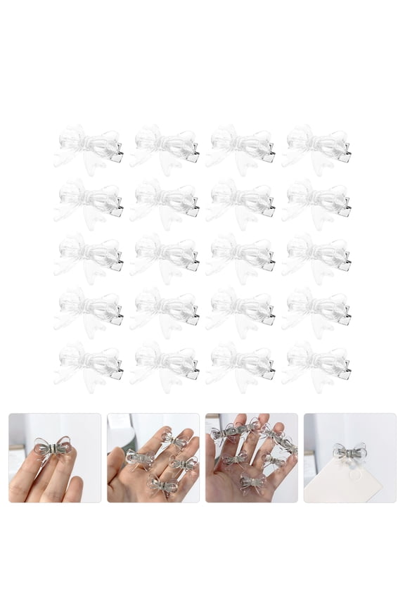 Pretty Acrylic Hair Bows for Girls with Transparent Bow Clips Perfect for Decor and Various Occasions 20 Pieces