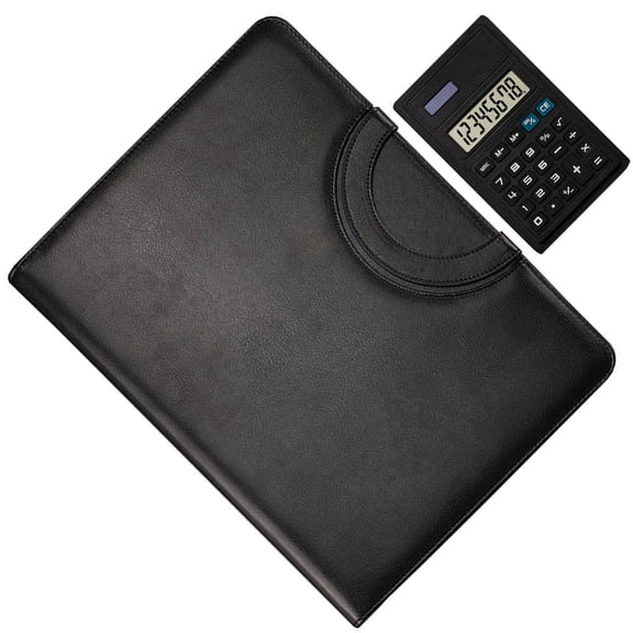 BESTYASH Business Padfolio Black Portfolio Binder with Zipper for Professional Storage