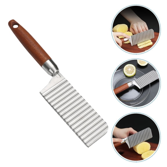 BESTYASH Crinkle Potato Slicer with Ergonomic Handle for Effortless Vegetable and Fruit Cutting, Kitchen Cutter Tool