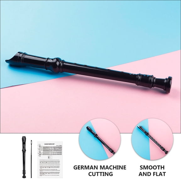 BESTYASH 8-Hole Professional Recorder Flute in Black ABS Resin with Easy-to-Clean Design for Wind Instrument Beginners