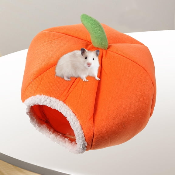 BESTYASH Pumpkin Design Warm Pet Resting House for Small Pets Cozy Nest Bed for Hamster Hedgehog Rabbits