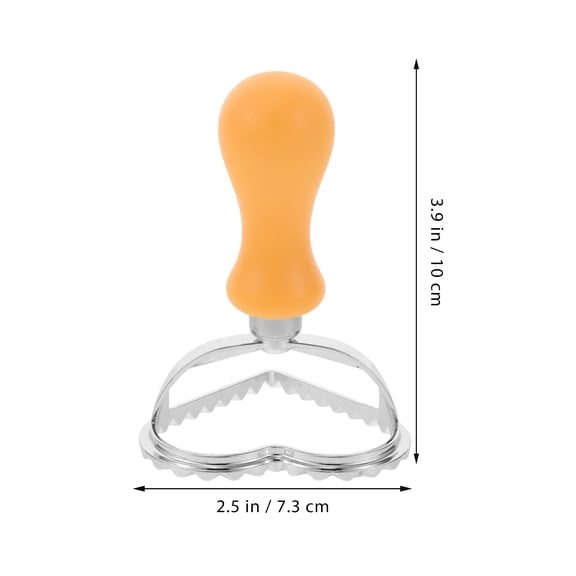 BESTYASH Heart Shaped Ravioli Cutter with Flower Edge Design, Orange Zinc Alloy & ABS, Cookie Shaping Tool for Home Bakers, 1 Piece