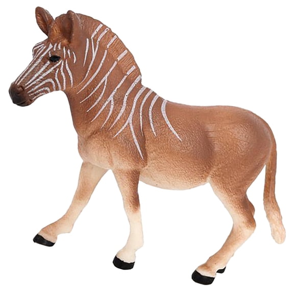 BESTYASH Realistic Animal Figurine Fake Zebrass Model Light Brown Plastic 1Pcs Educational Tool
