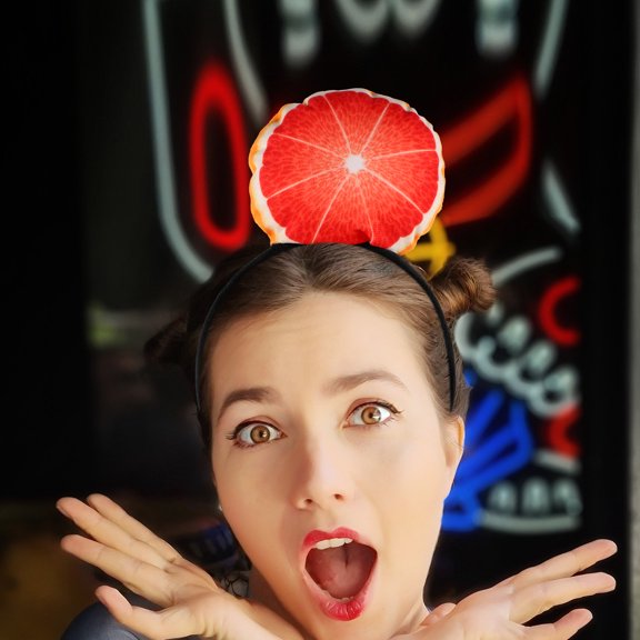 BESTYASH Realistic Grapefruit Hairband in Black Plush Comfortable and Funny Fruit Headband