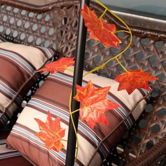 BESTYASH Realistic Red Artificial Maplel Leaves Vine for Wall Hanging Decor Door Stairway and Patio Use