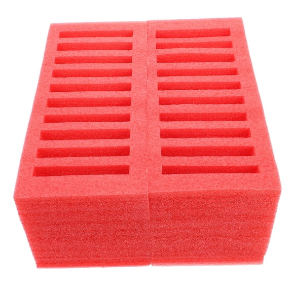 BESTYASH Red Foam Desk Phone Storage Box with No-Drill Setup and Multi-Compartment Organizer for Office and Home
