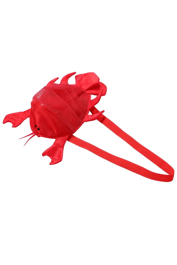 Red Lobster Shape Mesh Tote Bag for Storing Shells and Beach Vacation Essentials