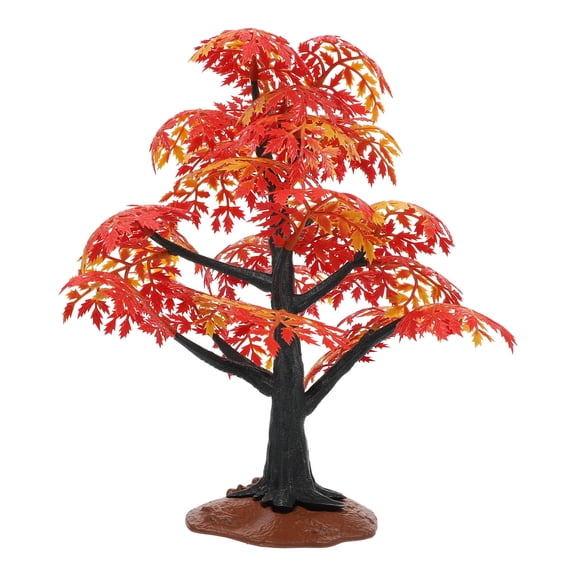 BESTYASH Red Maple Tree Modeling Decor Plastic Microlandscape Tree for DIY Bonsai Gardening Decoration 3.5 Inch