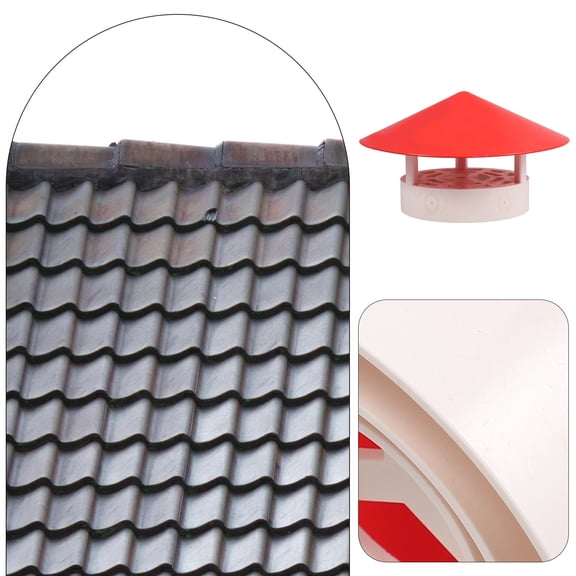 BESTYASH Red Plastic Chimney Cap Cover, Rainproof Vent Protector for Outdoor Home Chimney, Weather-Resistant Shield