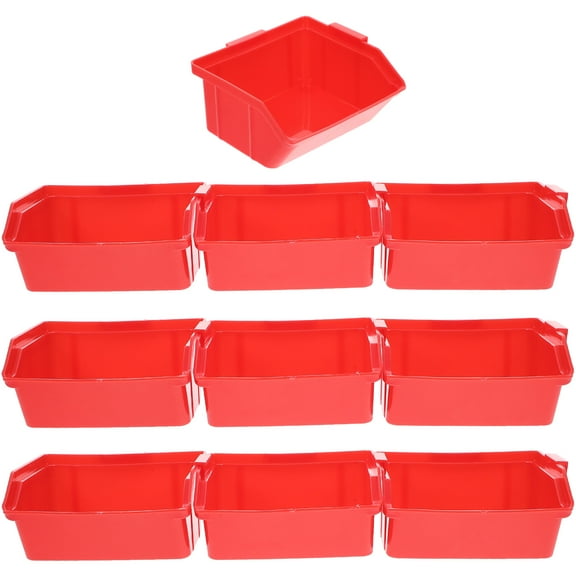 BESTYASH Red Plastic Storage Container for Components, Stackable Box with Easy and Fast Assembly