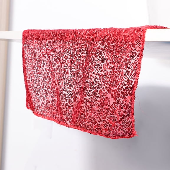 BESTYASH Lightweight Red Table Runner Elegant Party Table Cover Decorative with Sequin Design