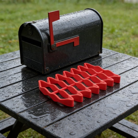 BESTYASH Red Silicone Mailbox Tray Organizer with Expandable Design for Efficient and Neat Mail Storage