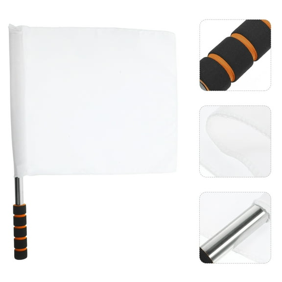 BESTYASH Referee Hand Signal Flag White Construction for Football Basketball Racing Sports Events