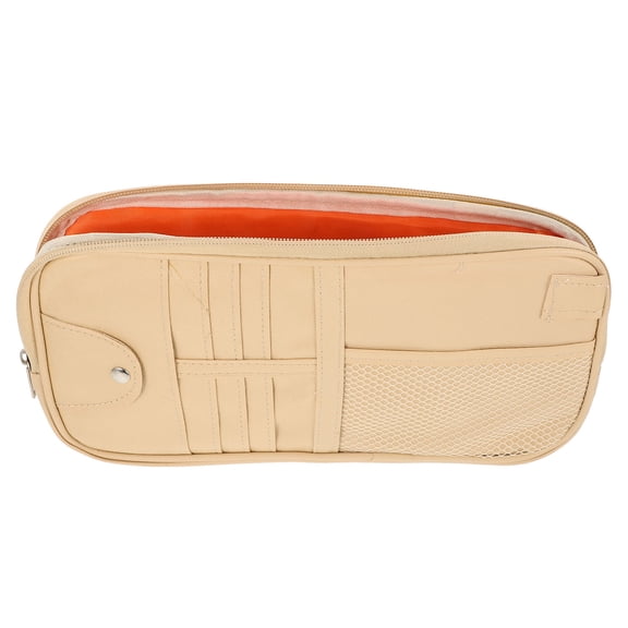 BESTYASH Registration And Insurance Card Holder Car Sun Visor Organizer Khaki 1Pcs Back to School