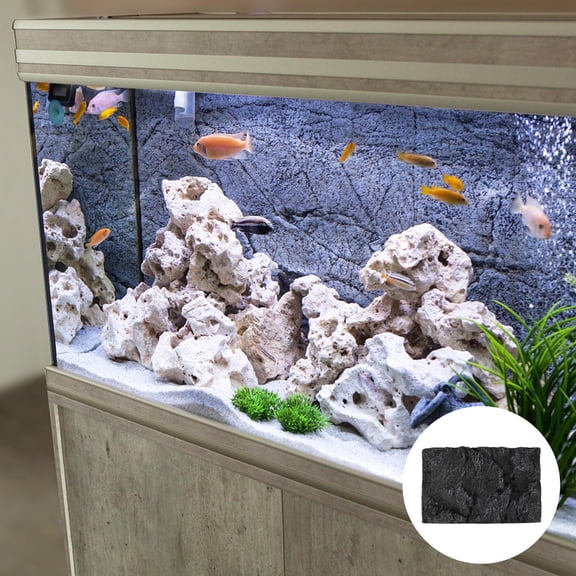 BESTYASH Reptile Aquarium Background Fish Tank Decorations Black 1Pack