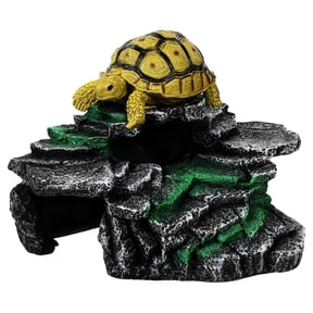 BESTYASH Black Resin Bearded Dragon Basking Rock Reptile Accessory and Decorative Habitat Decor