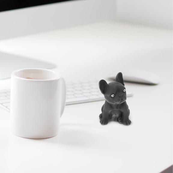BESTYASH Fine Crafted Black Bulldog Figurine Resin Animal Statue for Desk