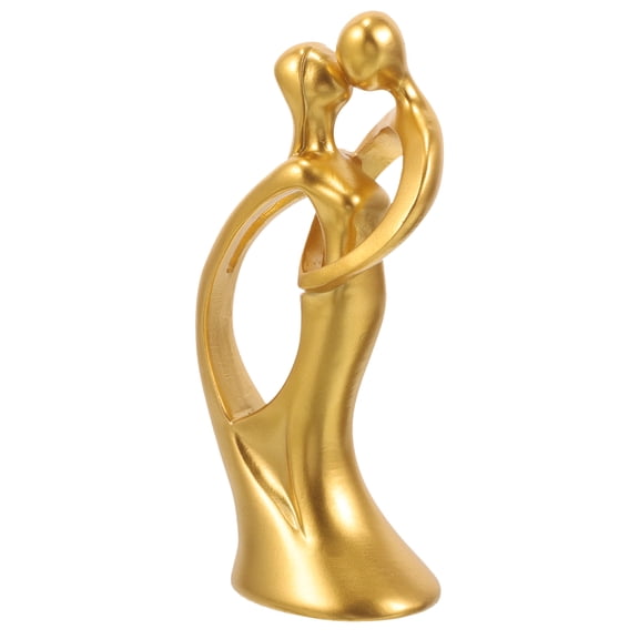 BESTYASH Resin Craft Couple Sculpture with Embracing Pose for Sophisticated Wedding Table Decor