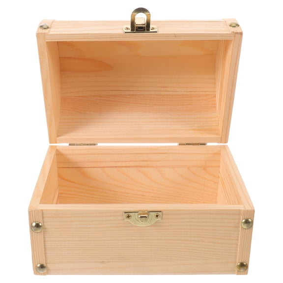 BESTYASH Retro Wooden Box for Keepsakes and Photo Props Natural Material