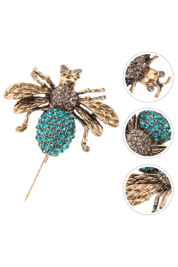 Rhinestone Bee Brooch Multi Color Zinc Alloy Decorative Accessory