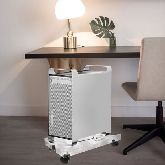 BESTYASH Rolling Mobile CPU Stand with Air Circulation Hollow Design White