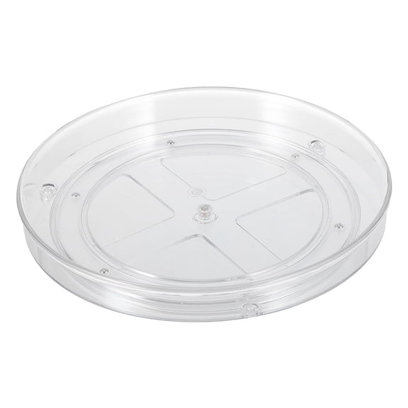 BESTYASH Rotating Turntable Holder for Kitchen Cabinet White with Easy Access and Heightened Edges