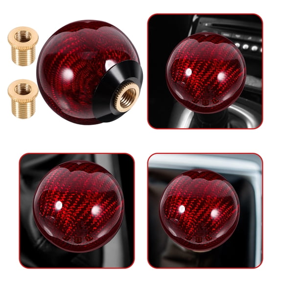 BESTYASH Round Ball Shift Knob for Automatic Transmission Carbon Fiber 1Pack Vehicle Enthusiasts
