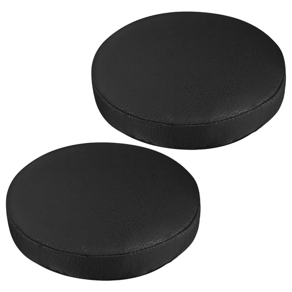 BESTYASH 2-Pack Black Padded Round Barstool Covers, Rubber Seat Protectors for Home and Kitchen