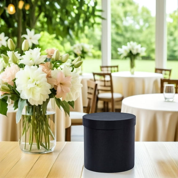 BESTYASH Round Paperboard Mini Hug Bucket Flower Arrangement Box 2pcs for Home Decor