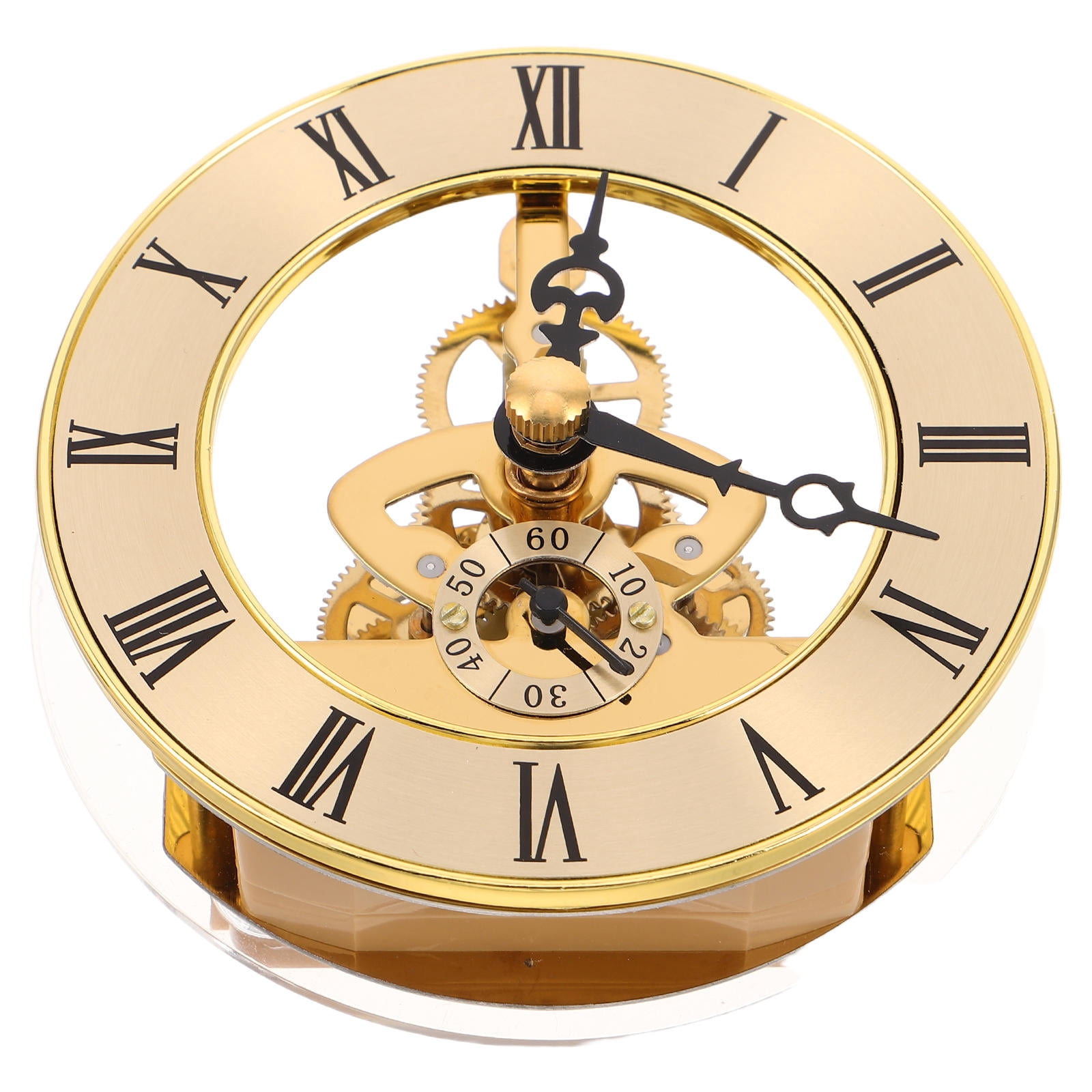 BESTYASH Recessed Golden Skeleton Clock Movement Insert with Roman ...