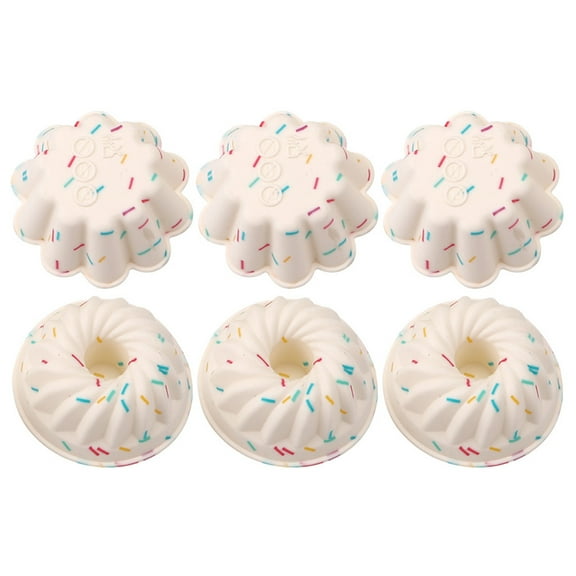 BESTYASH Round Silicone Baking Pan Cake Cup Assorted Color Non Stick Easy to Demould 6Pcs