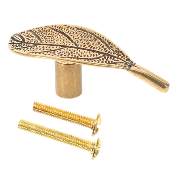 BESTYASH Rustic Farmhouse Style Leaf Shaped Solid Brass Cabinet Handles for Drawer Pulls